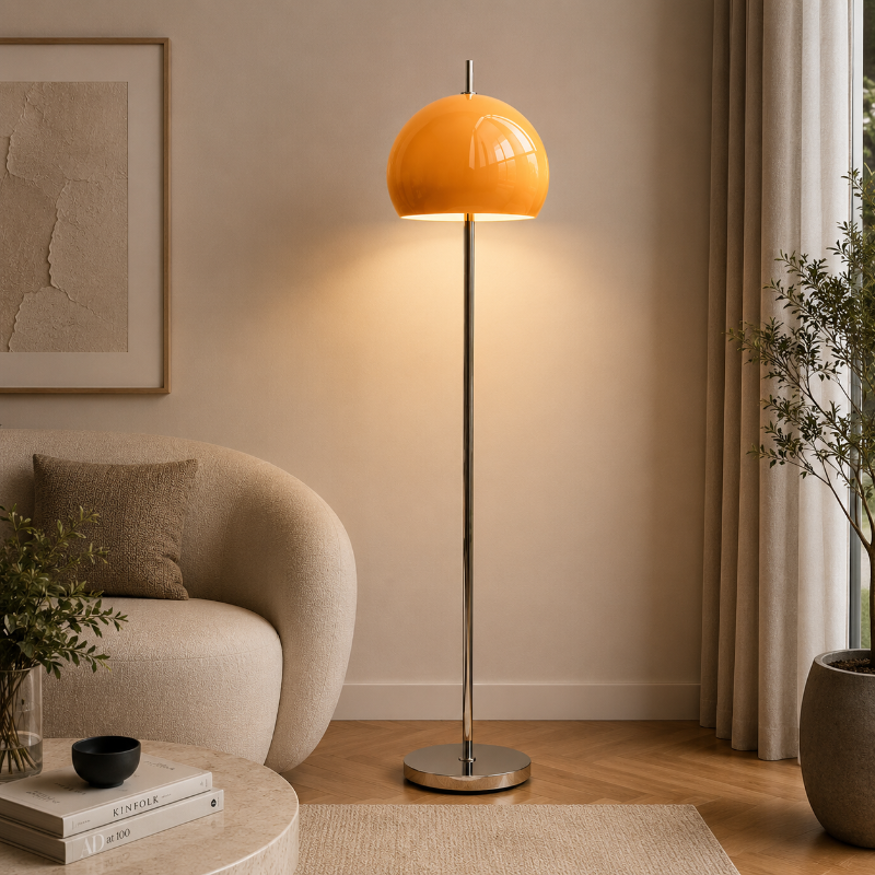Lampadaire Verre Orange champignon 