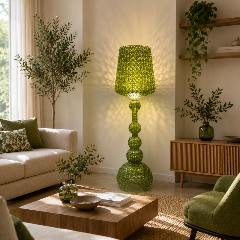 Lampadaire Verre vintage vert 
