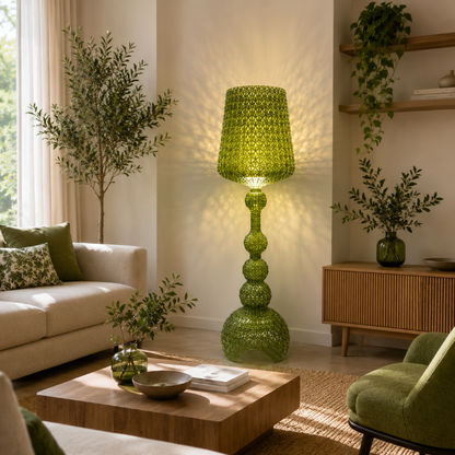 Lampadaire Verre vintage vert 