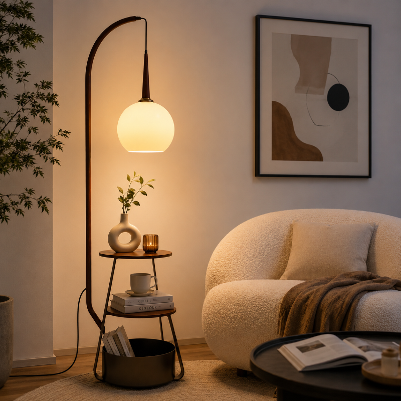 Lampadaire avec table 