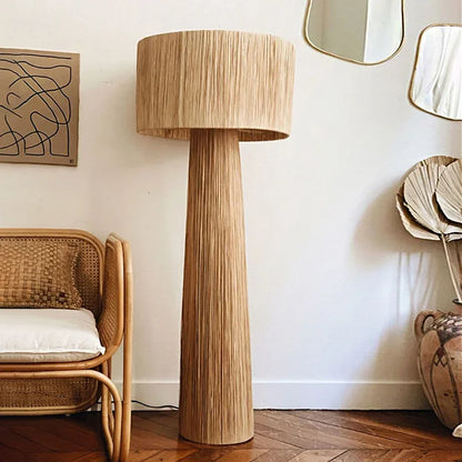 Lampadaire bois Raphia