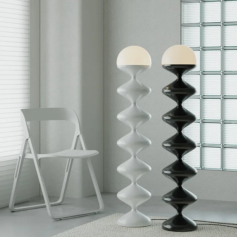 Lampadaire design contemporain blanc et noir