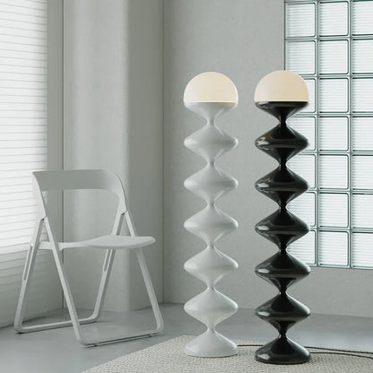 Lampadaire design contemporain blanc et noir