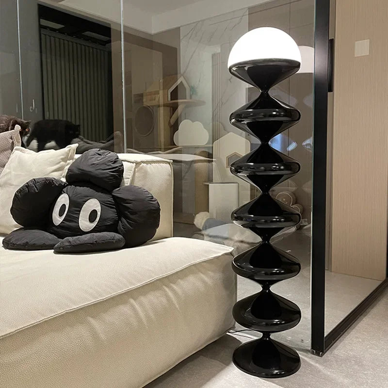 Lampadaire design contemporain noir 