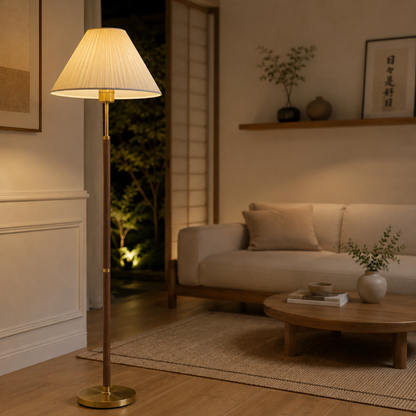 Lampadaire doré Plissé