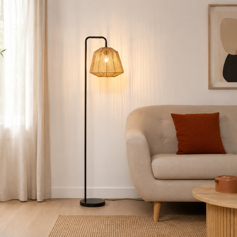 Lampadaire rotin Naturelle