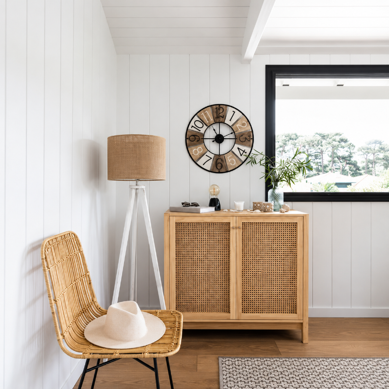Lampadaire salon Blanc trepied 