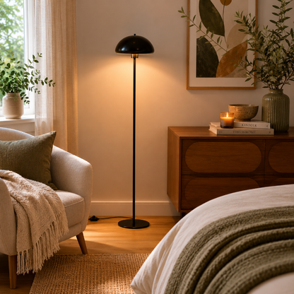 Lampadaire salon Champignon Noir