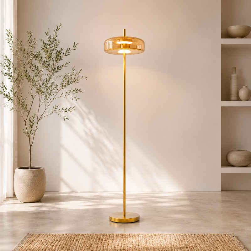 Lampadaire salon Fumé Vintage