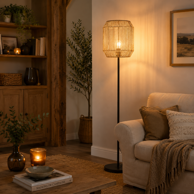 Lampadaire salon Tressé