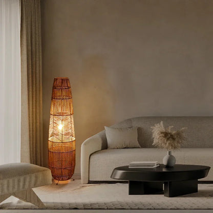 Lampadaire salon bambou
