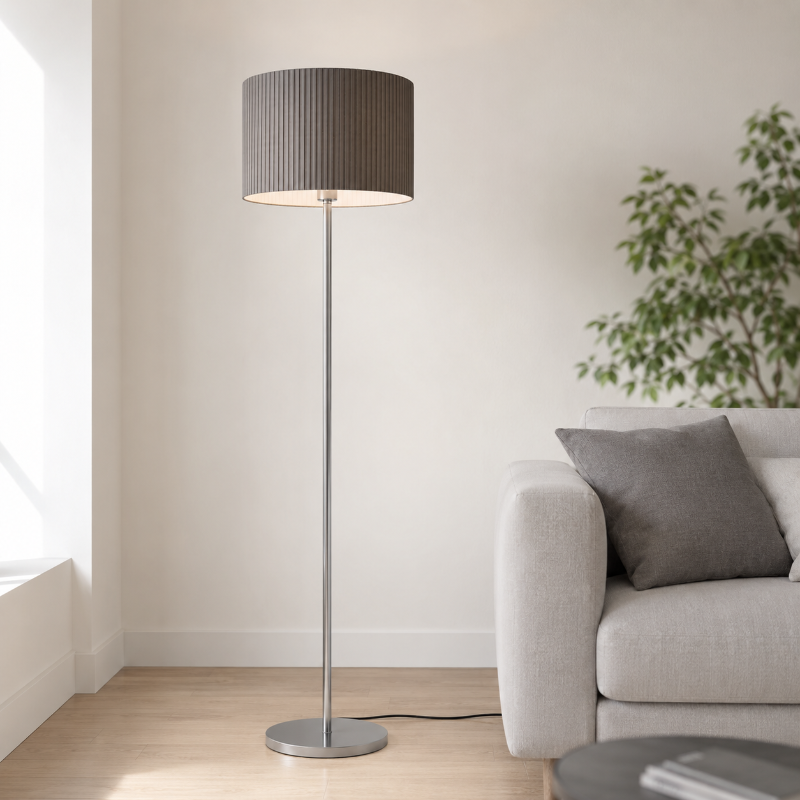 Lampadaire sur pied argenté 