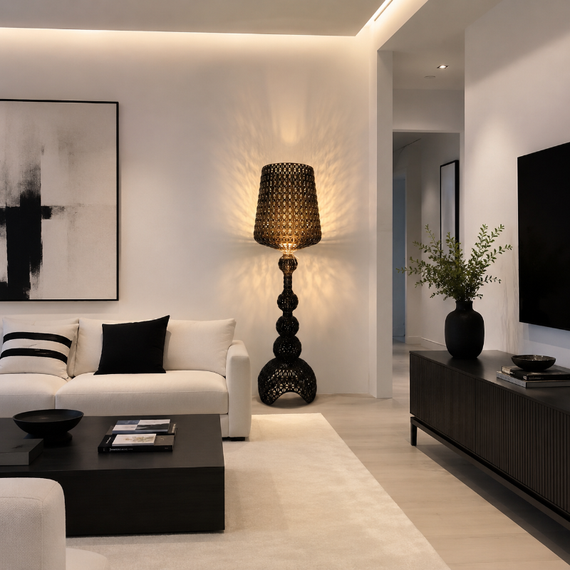 Lampadaire verre italien 