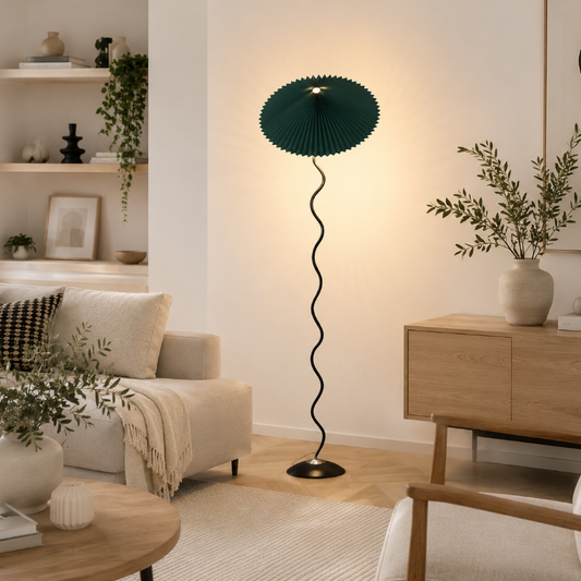 Lampadaire zigzag Abat Jour Vert