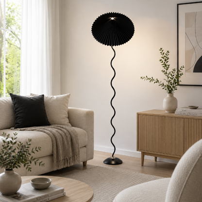 Lampadaire zigzag noir 