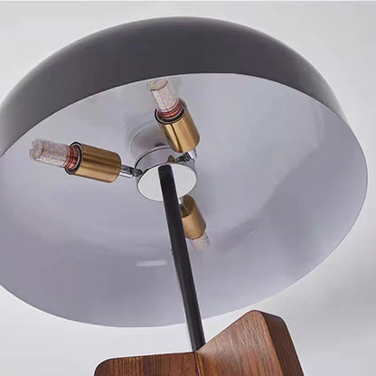 Lampadaire bois et noir