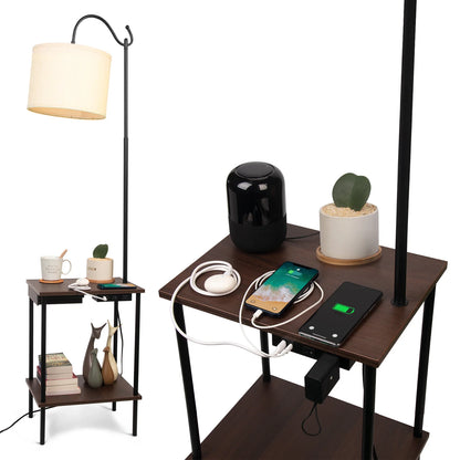 Lampadaire Bois Etagere