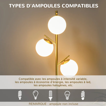 Lampadaire Doré Boule