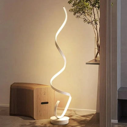 Lampadaire chambre design spirale LED