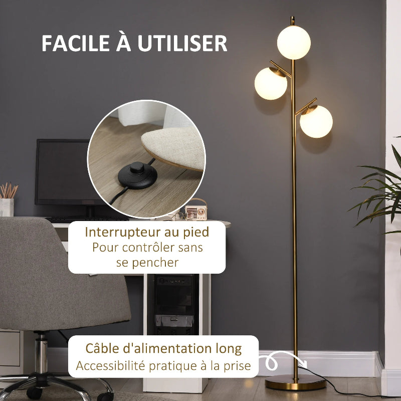 Lampadaire Doré Boule