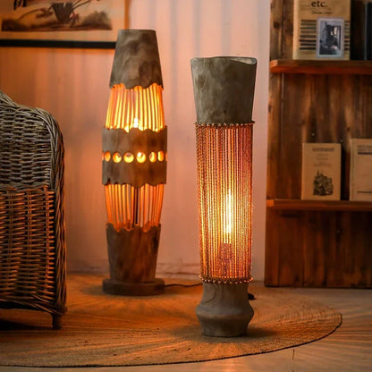 Lampadaire Bois Wabi sabi bambou