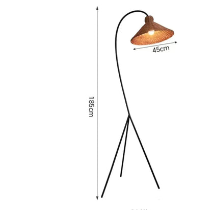 Lampadaire Japonais Rotin Bambou