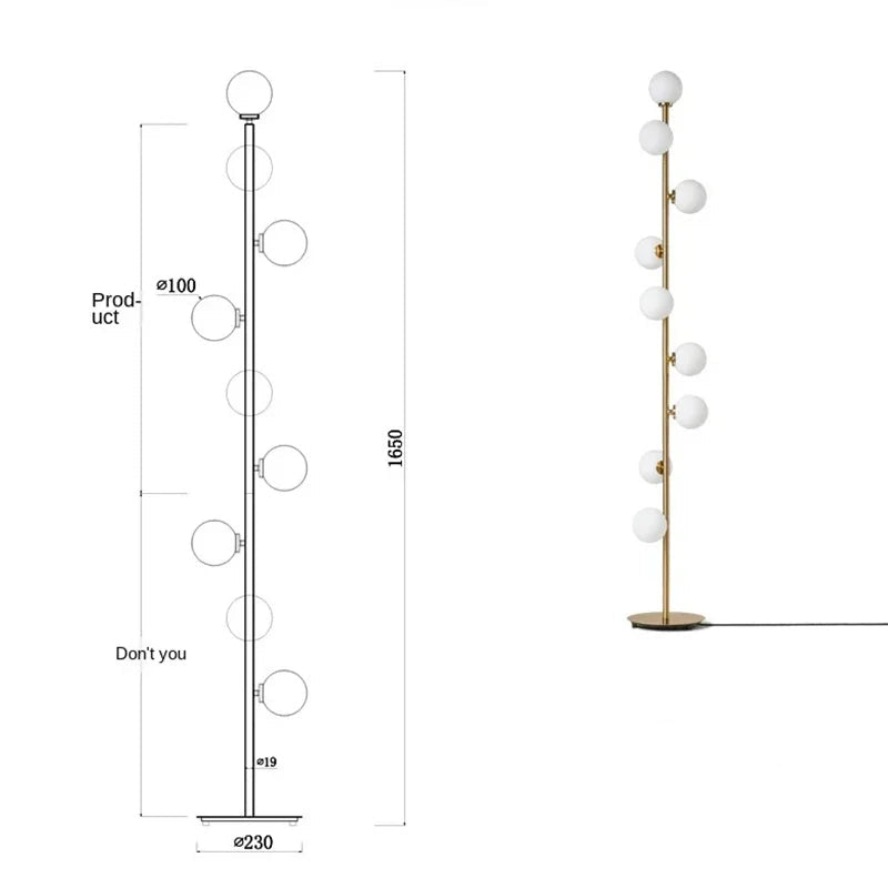 Lampadaire Boules En Verre