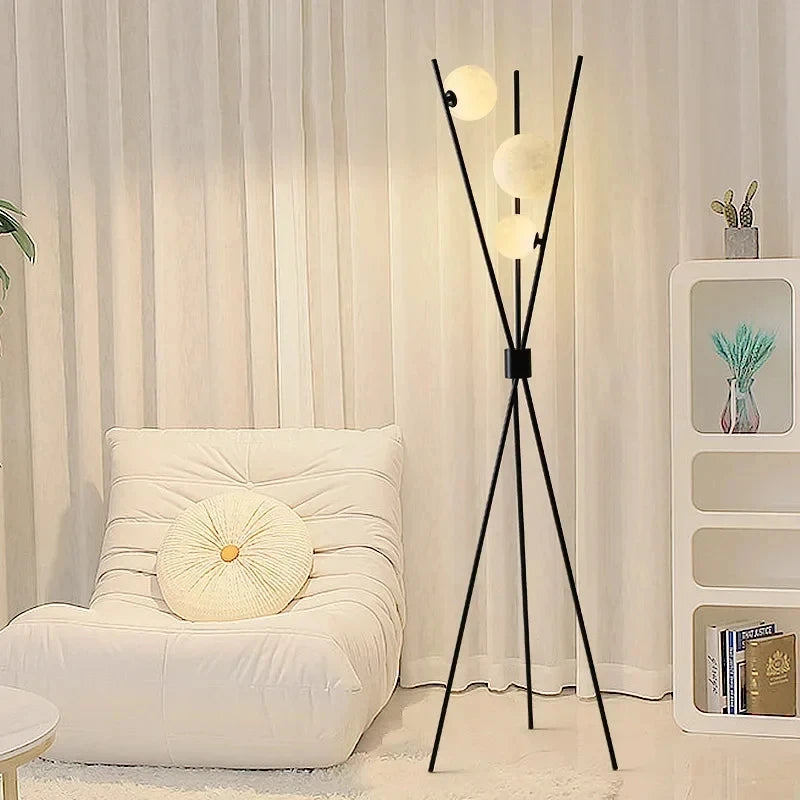 Lampadaire Boule Opaline