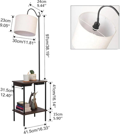 Lampadaire Bois Etagere