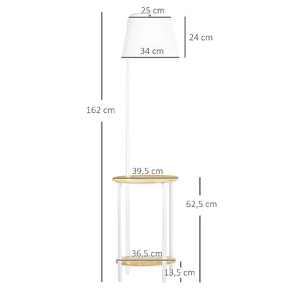 Lampadaire Bois Et Metal Blanc