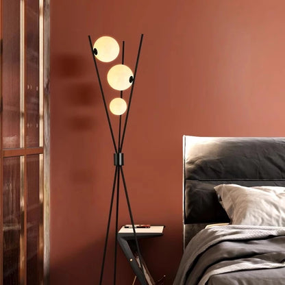 Lampadaire Boule Opaline