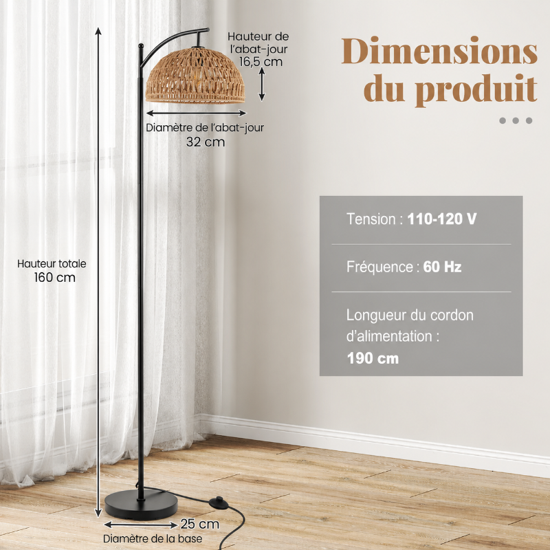 Taille Lampadaire Corde
