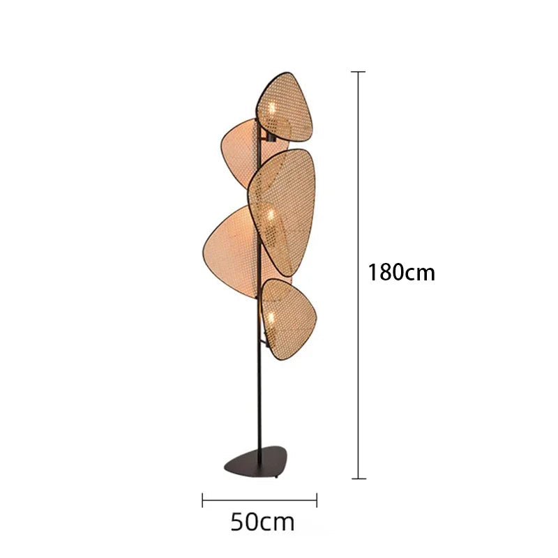 taille Lampadaire Osier Rotin