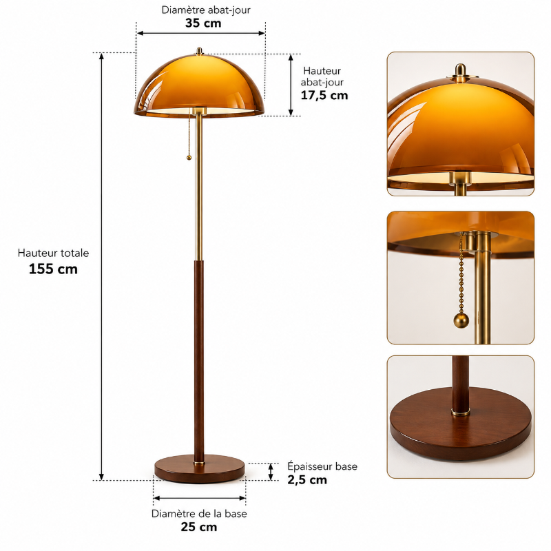 Lampadaire Orange Année 70