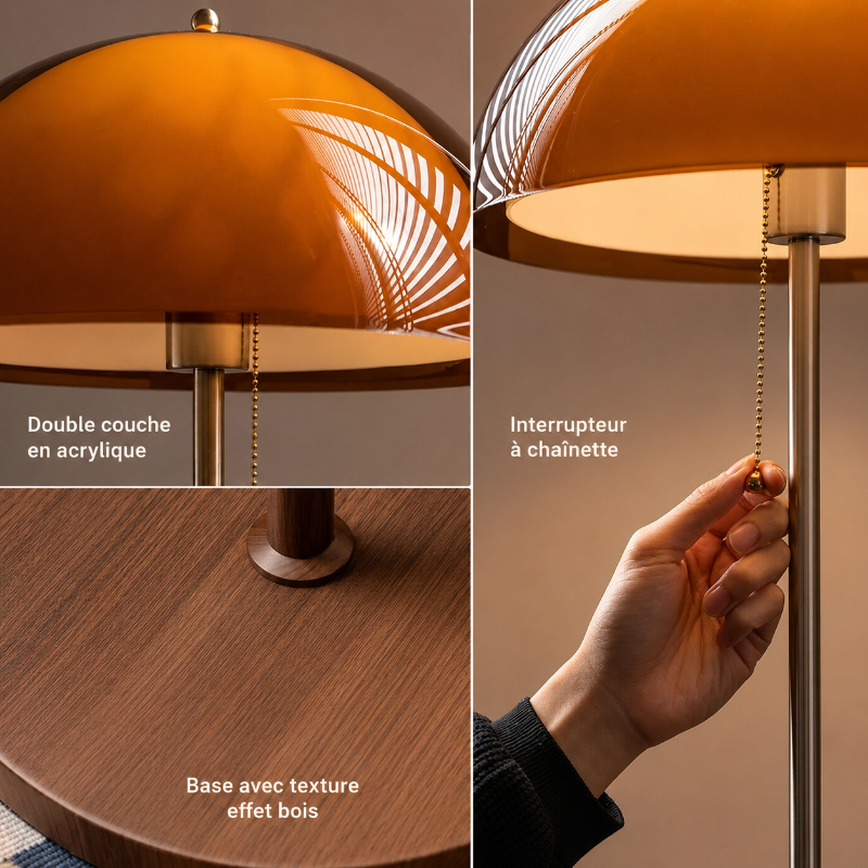 abat jour orange lampaaire 