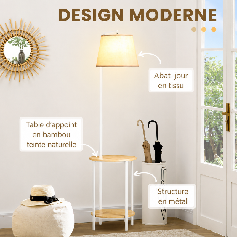 info lampadaire blanc tablette 