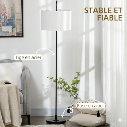 lampadaire acier noir et blanc 