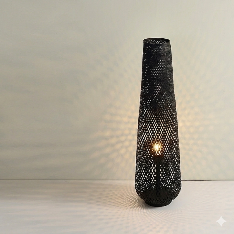 lampadaire japonais bamboo noir 