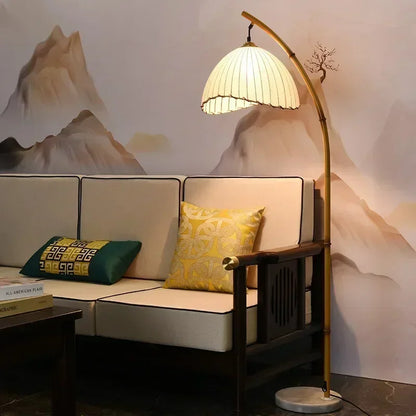 lampadaire bambou arc 