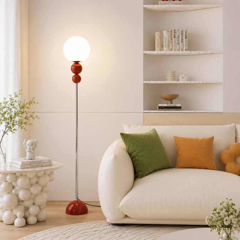 Lampadaire Boule Blanche