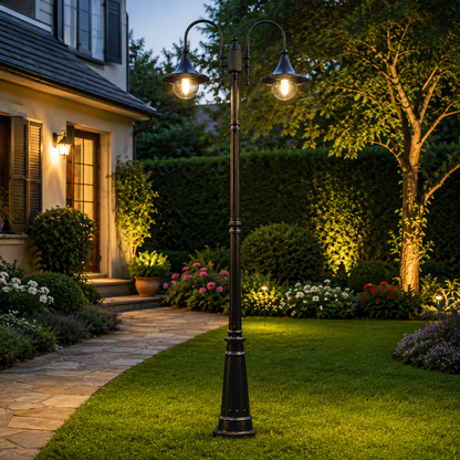 lampadaire exterieur 2 tête