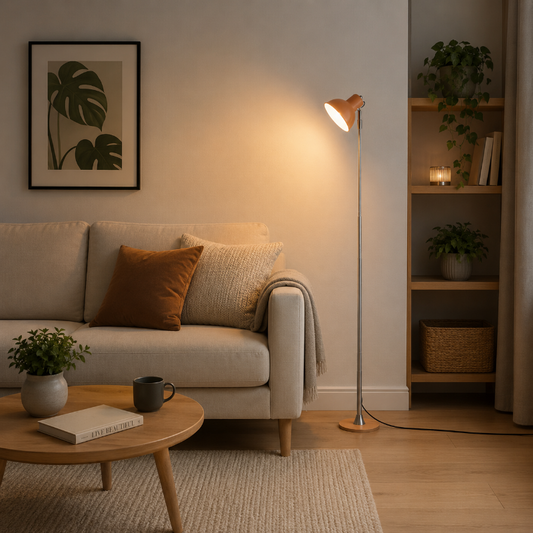lampadaire spot orange 
