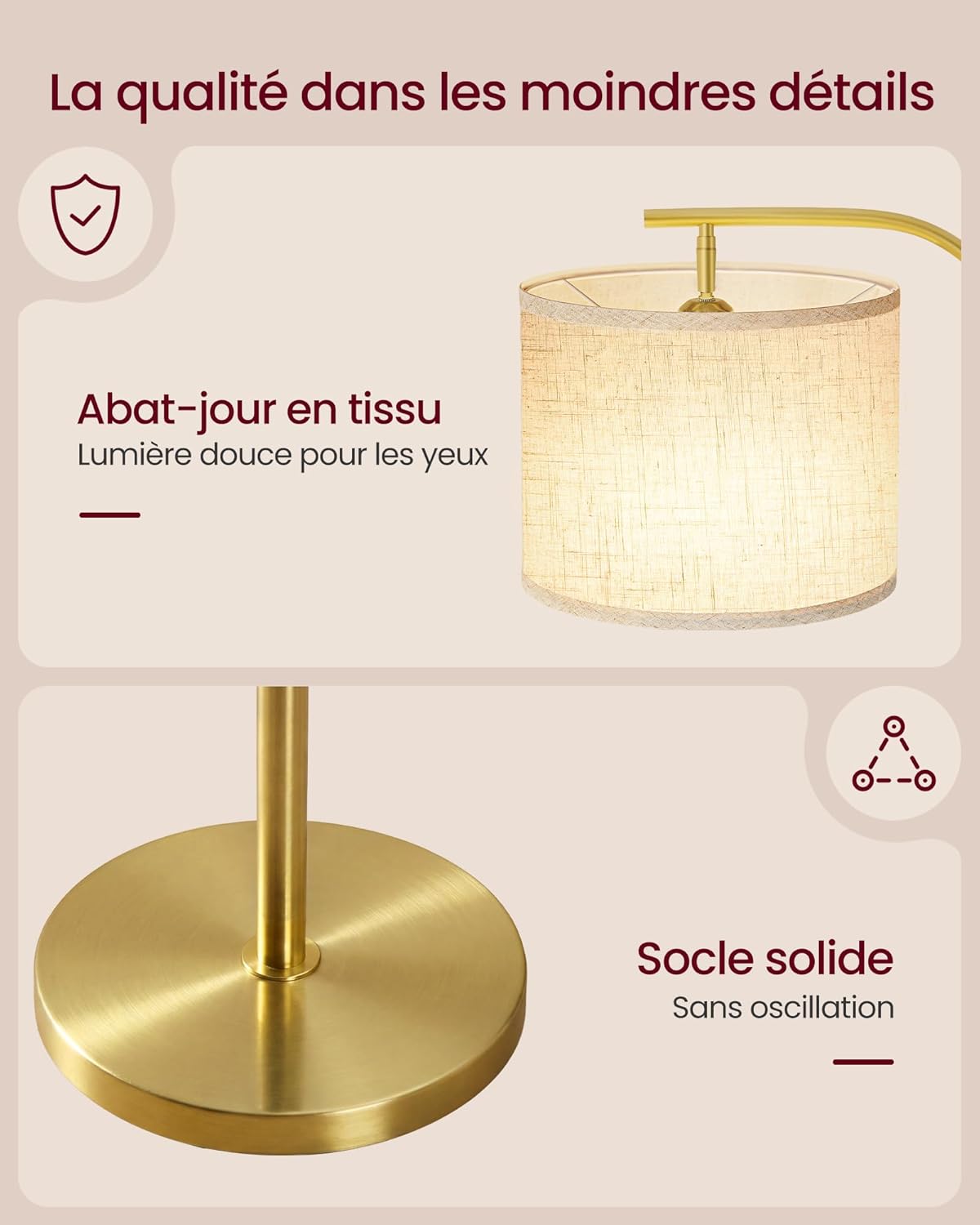 lampe sur pied abat jour tissu 