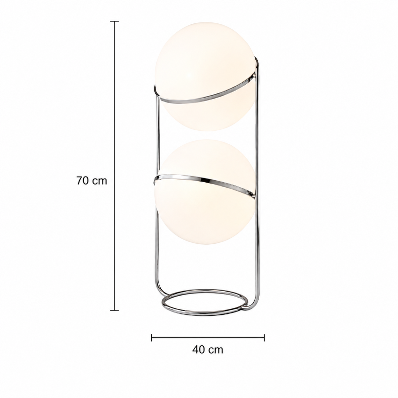 taille lampadaire 2 boule blanche 