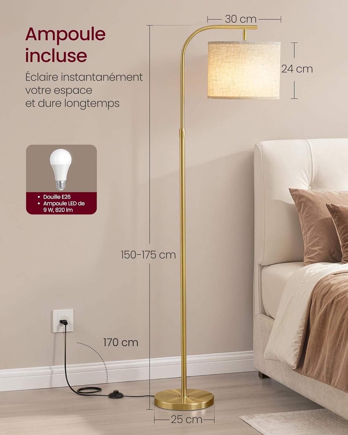 taille lampe sur pied 