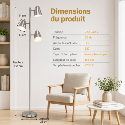 Lampadaire Spots Orientables